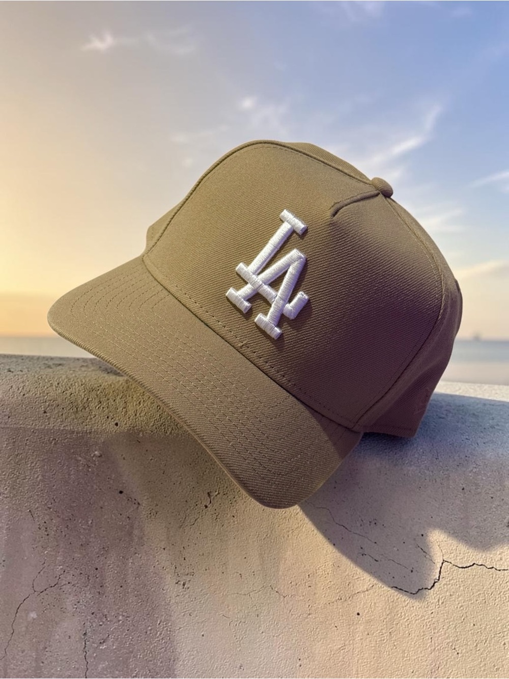 New Era Los Angeles Dodgers Brown Cap with White Embroidered Logo